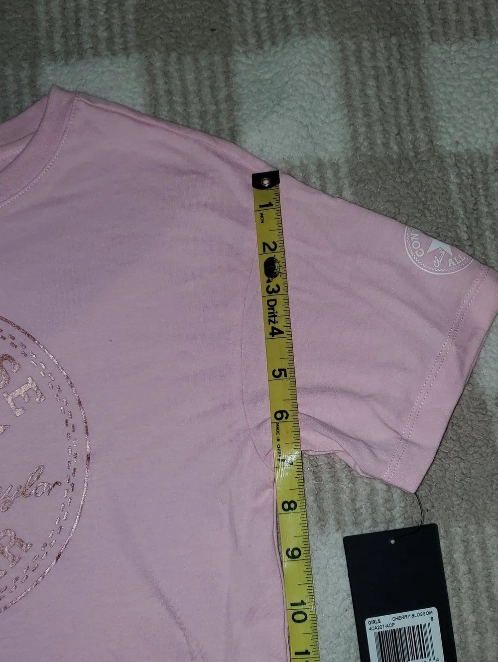 5 for $25 | NWT Converse Big Girls Cherry Blossom Boxy Rose Gold Logo Tee